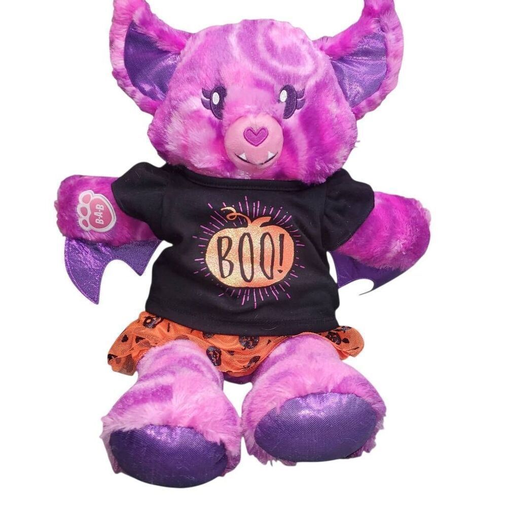 BAB Build A Bear Midnight Shimmer Bat Halloween Series Plush w/T-Shirt and Skirt